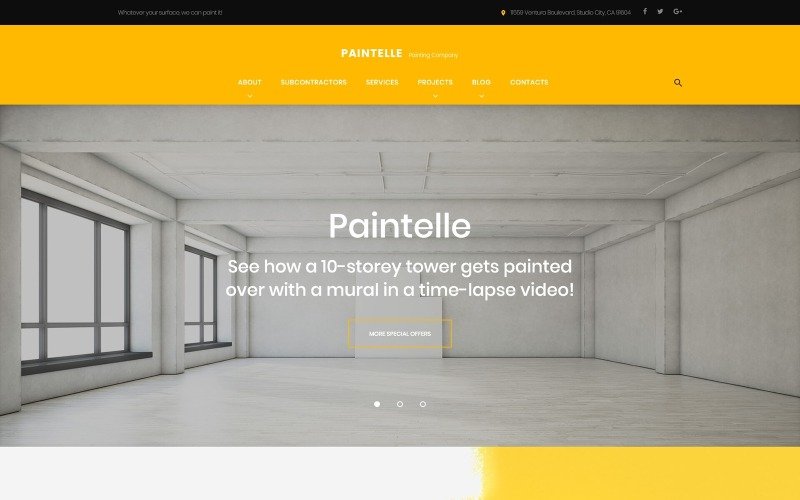 Paintelle GPL Theme v1.0 - Painting Company WordPress Theme