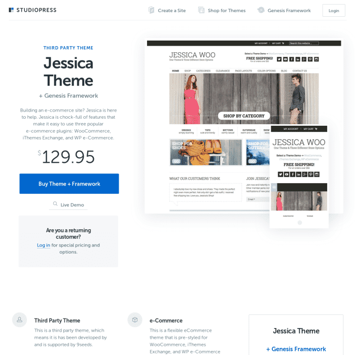 StudioPress Jessica Genesis WordPress GPL Theme