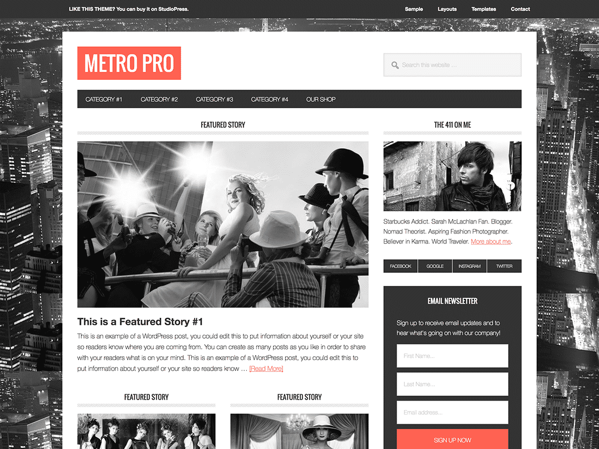 StudioPress Metro Pro Genesis WordPress Theme