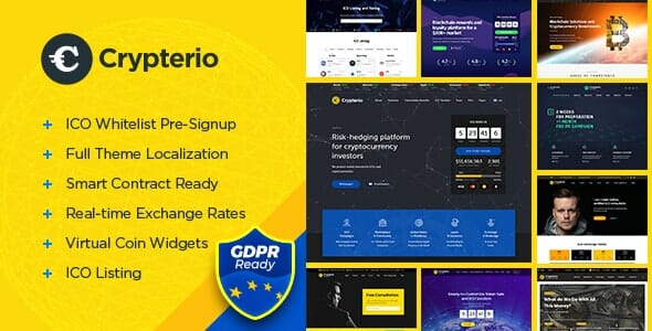 Crypterio Theme 2.4.3 - ICO Landing Page and Cryptocurrency WordPress Website