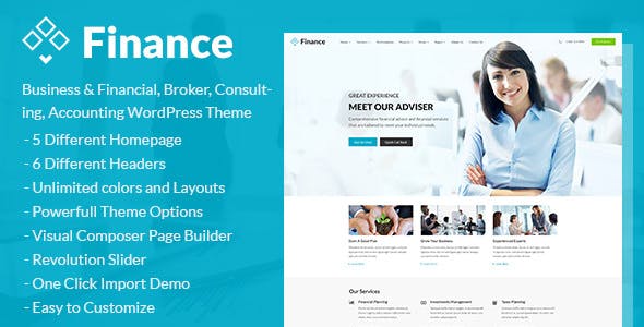 Finance 1.3.9 – Consulting, Accounting WordPress Theme GPL FREE Download
