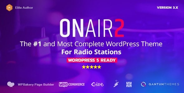 Onair2: Radio Station WordPress Theme With Non-Stop Music Player 3.9.9.4 GPL FREE Download