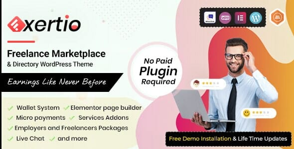 Exertio 1.0.9 - Freelance Marketplace WordPress Theme GPL Download