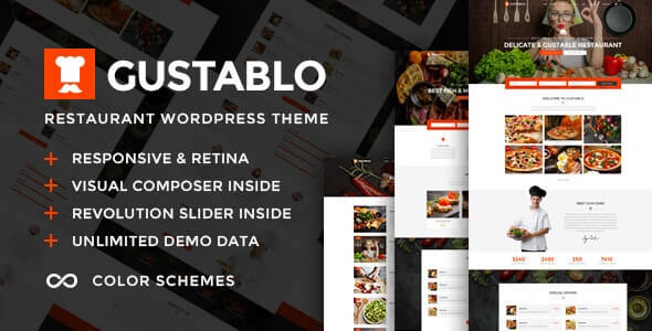 Gustablo GPL Theme 1.16 - Restaurant & Cafe Responsive WordPress Theme Download