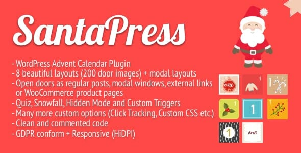 SantaPress GPL Plugin v.1.5.3 - WordPress Advent Calendar Plugin & Quiz Download
