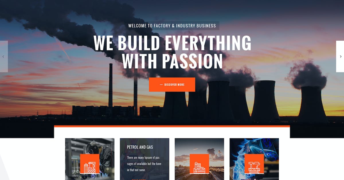 Industrial Theme GPL Factory Business WordPress Websites